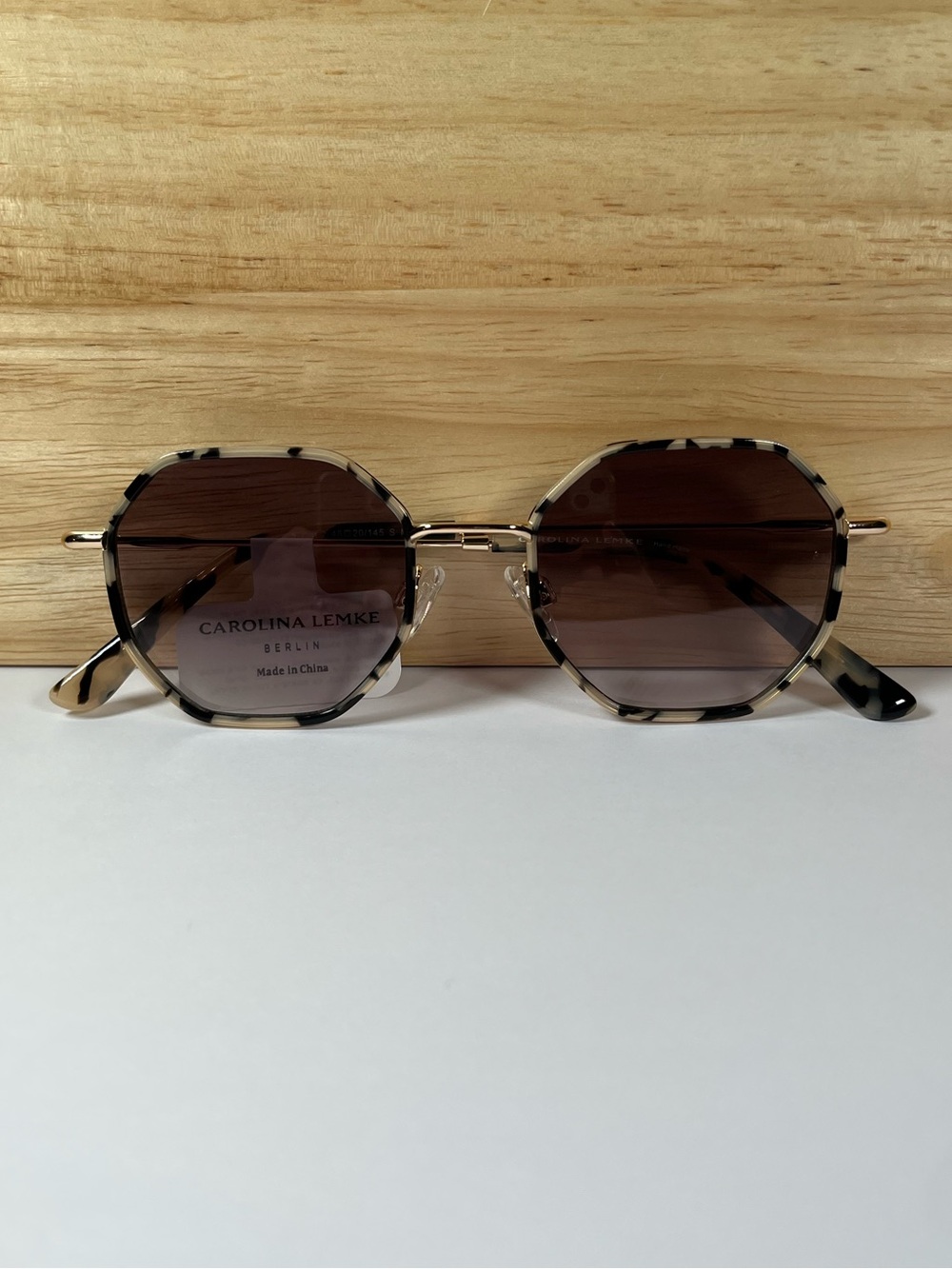 Brand New In Box Carolina Lemke Berlin Designer Sunglasses Grey Demi Gold Style - Picture 2 of 12